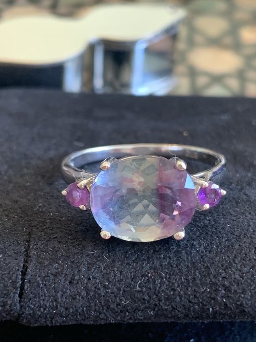 Каблучка срібна з британським флюоритом, р.20