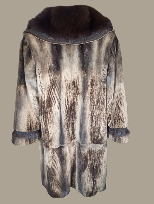 Kopengagen. Ог 110см. Норковая шуба с соболем. Натуральная шуба