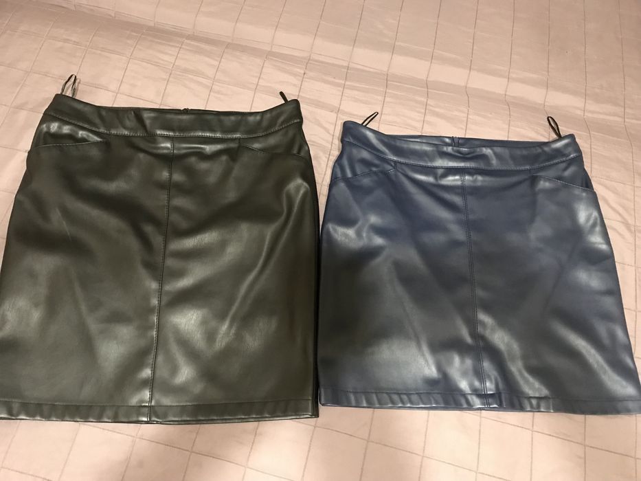 Юбки экокожа.Черная и синяя.