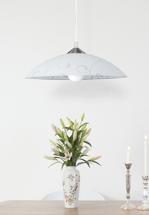 Lampa wisząca sufitowa szklana biała