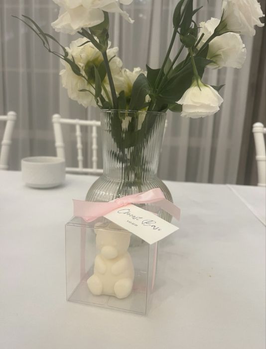 Miś swieca podziekowanie