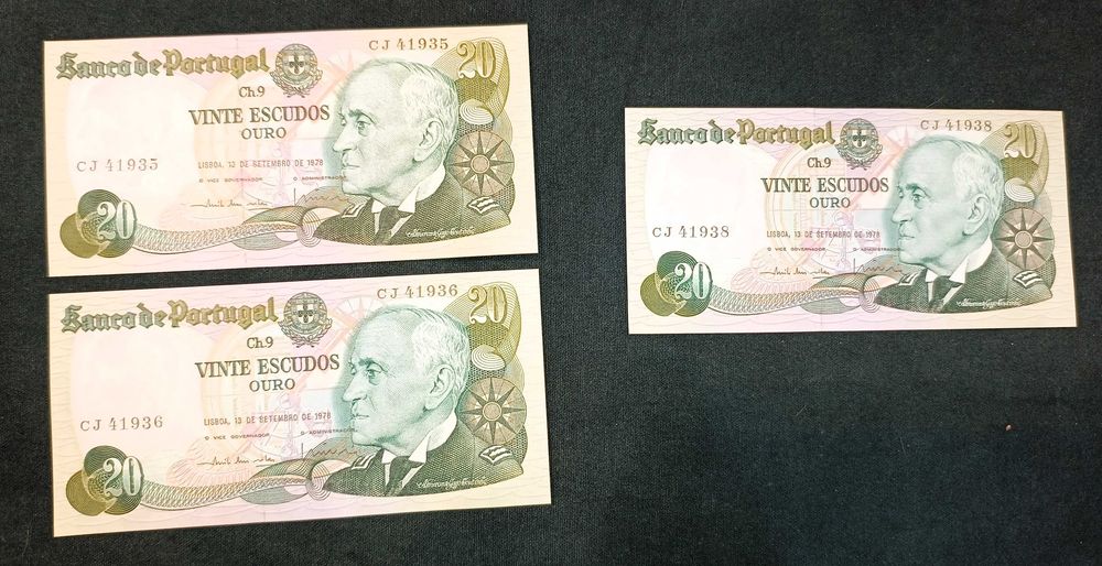 Lote de Notas Antigas de Portugal (Escudos) – Como Novas