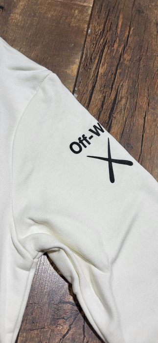 Off white biała bluza męska młodzieżowa bawełna premium porządna S