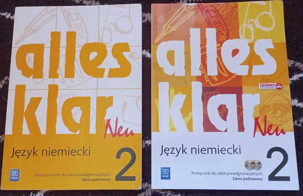Podręcznik + zeszyt ćwiczeń alles klar język niemiecki klasa 2