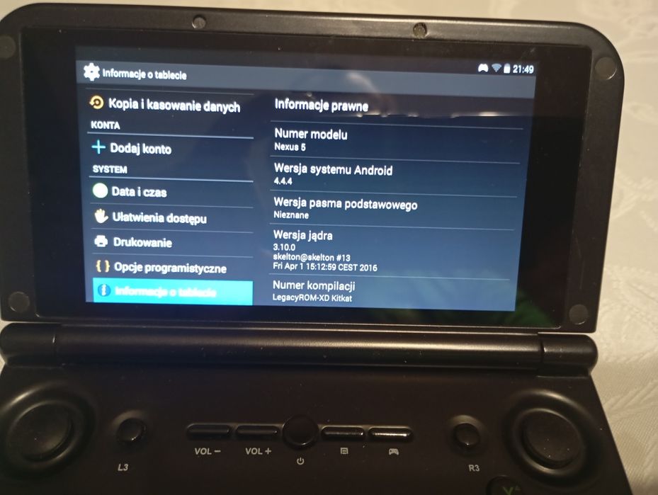 Tablet Pc -konsola przenośna