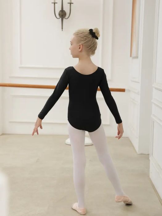 Дитячий Білий купальник для гімнастики рожевий,чорний, тріко,боді