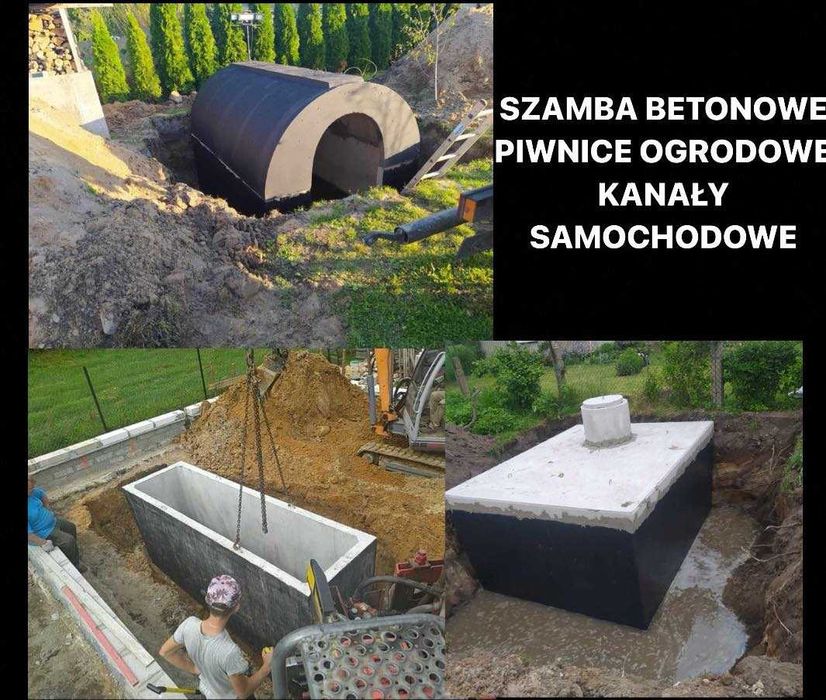 Szambo betonowe Piwnica Ogrodowa Kanał samochodowy