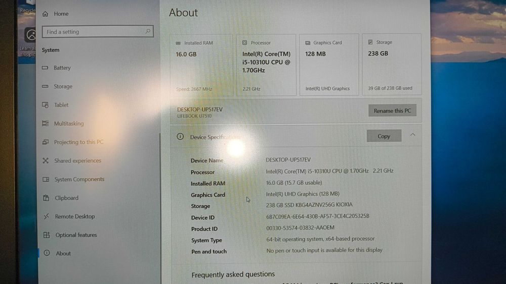 Portatil Fujitsu i5