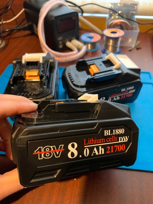 Батарея Makita 18v 10 Ah, 8 Ah BL1880, МІДЬ + НІкель, парепаковка, ремонт вашої батареї