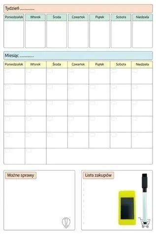 Planer Magnetyczny Suchościeralny 60X40Cm. Nowy Produkt