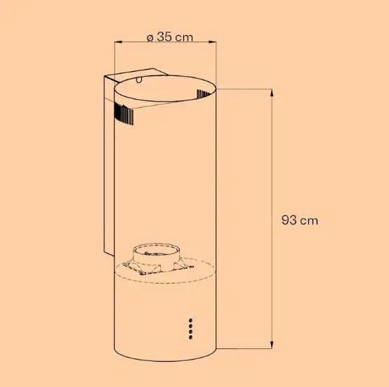 Витяжка циліндрична пристінна срібна Klarstein Barella