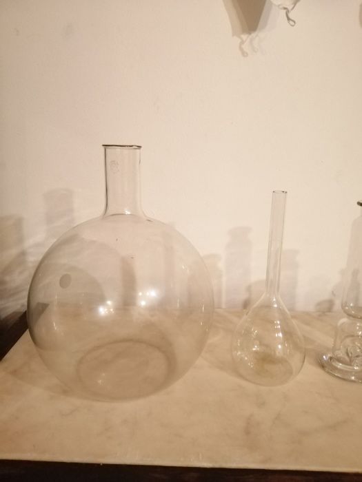 Frasco Vintage Farmácia cor âmbar vidro soprado manualmente (à mão)