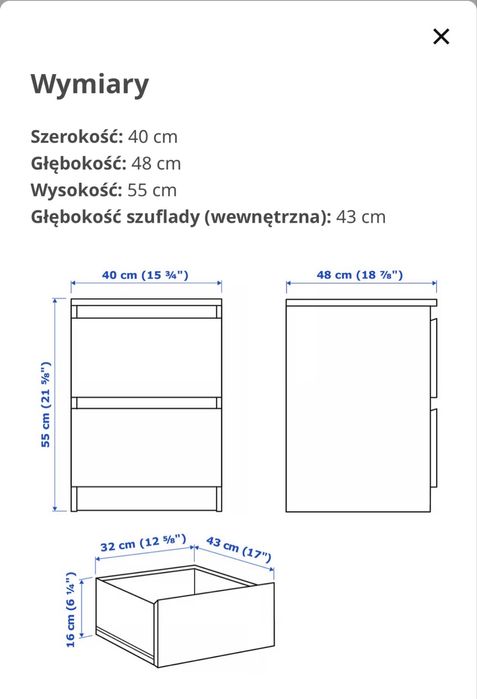 Szafka nocna IkeA Malm