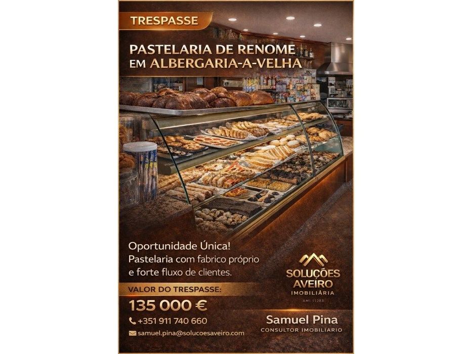 Trespasse de Pastelaria de Referência em Albergaria-a-Velha