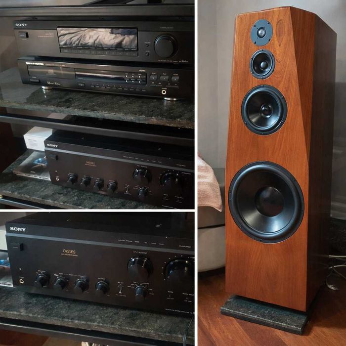 Zestaw Audio HiFi Sony FA50ES Kolumny CD Tuner Hi-End stojak granity