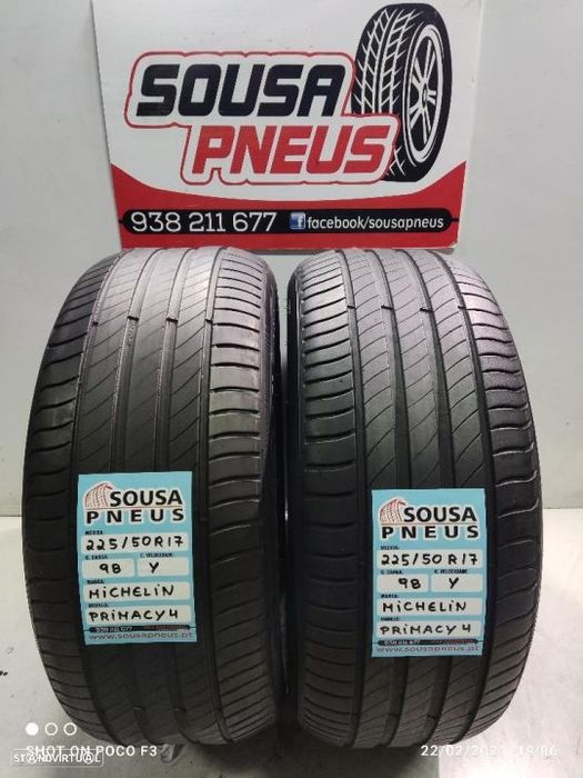 2 pneus semi novos 225-50r17 michelin - oferta dos portes