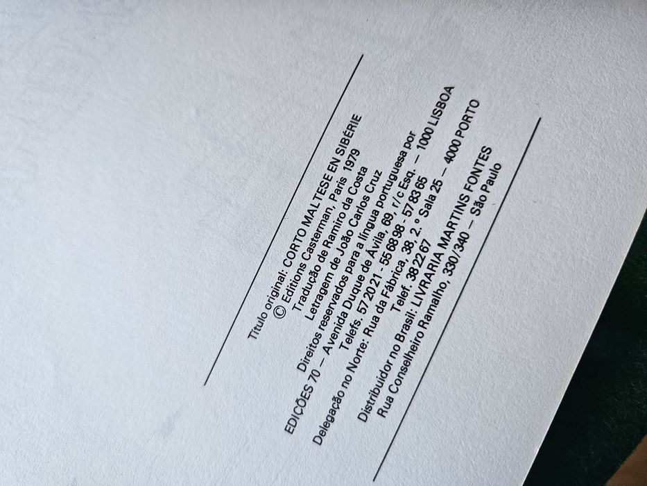 Hugo Pratt . Edições 70 - Corto Maltese na Siberia 2 volumes