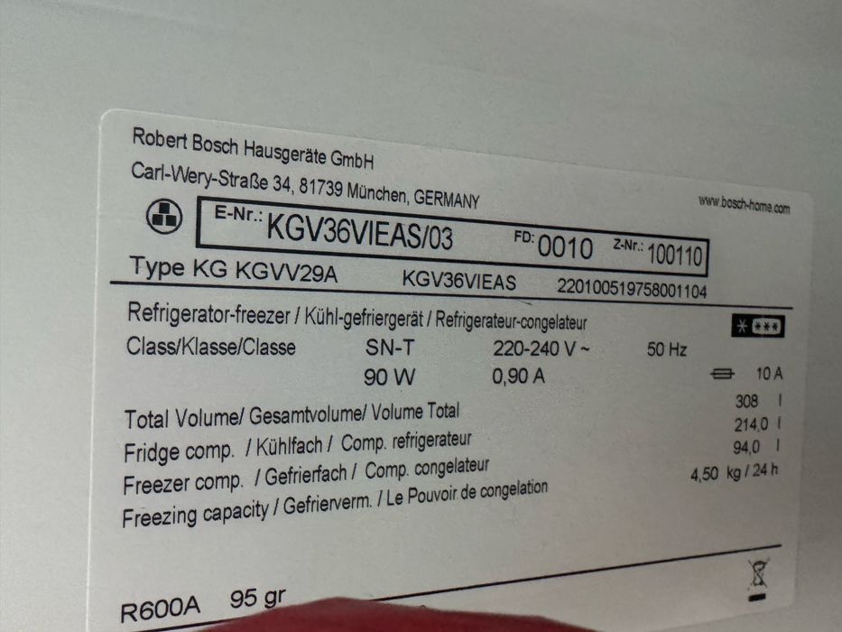 Frigorifico Bosch KGV36VIEAS/03