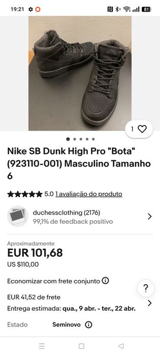 Sapatilhas Nike SB Dunk High 39