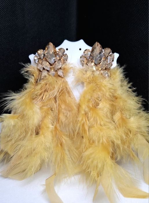 Kolczyki pióra diamenty