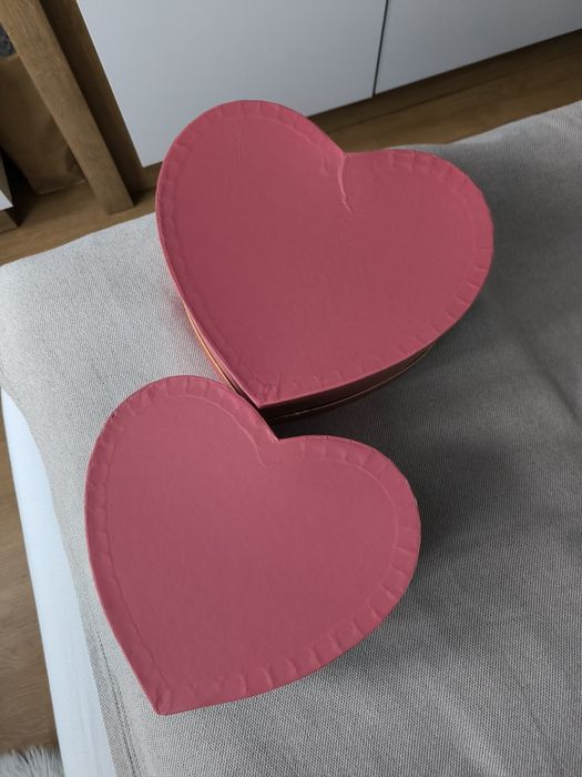 Box flower box pudełko prezentowe serce czerwone z okienkiem 2szt