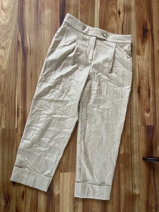 Spodnie proste 40 42 xl massimo dutti paski   7/8 cygaretki