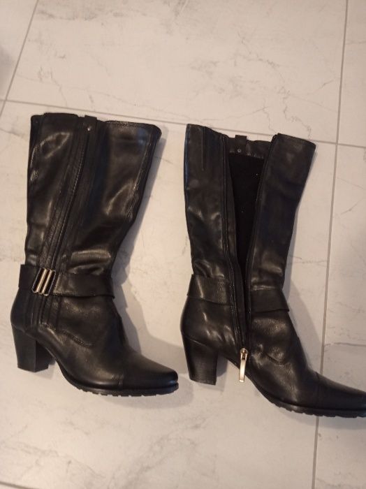 Kozaki, skóra 100%, nowe, rozmiar 40