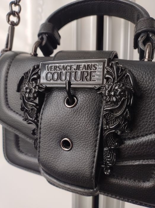 Versace Jeans Couture torebka mała czarna crossbody na łańcuszku