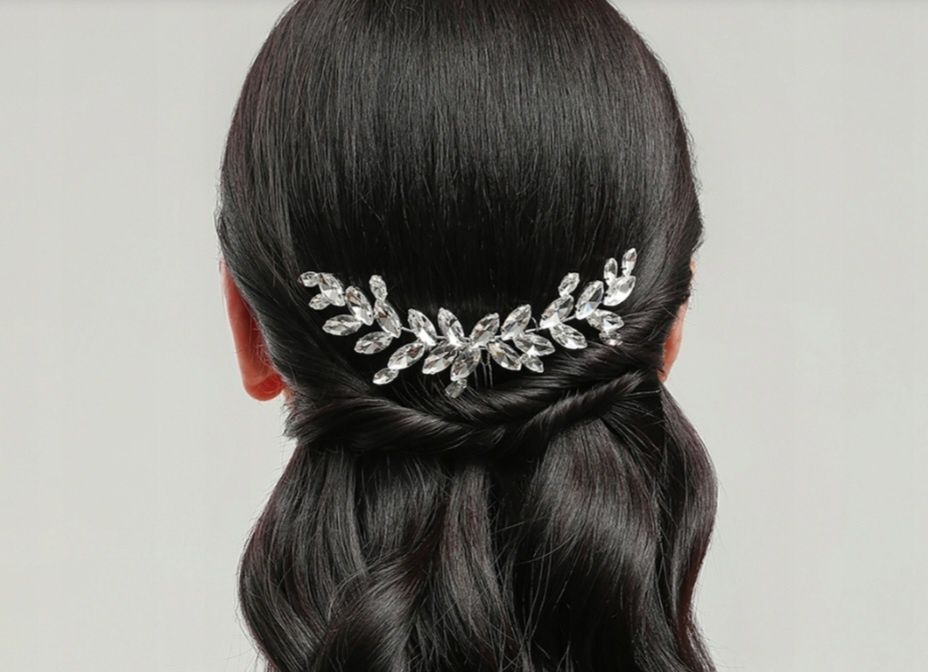 Ozdoba ślubna do włosów z kryształami
