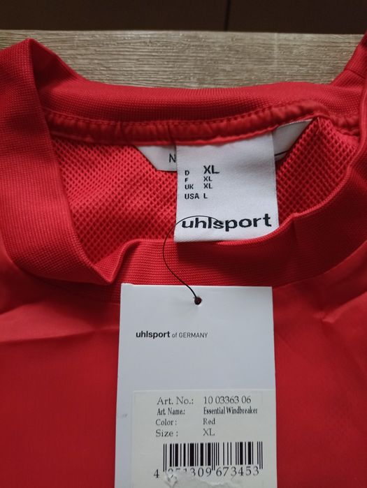 Bluza wiatrówka Uhlsport, rozmiar XL, nowa z metką, ściągacz. Wymiary