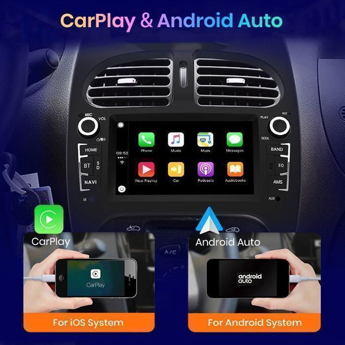 Radio Android 7” CarPlay Android Auto – Peugeot 206 / CC / SW PL
