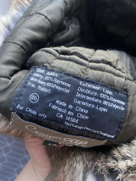Czapka pilotka z królika L unisex ciepła