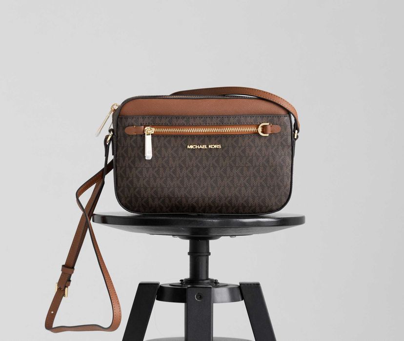 Сумка Michael Kors Jet Set logo brown Майкл Корз