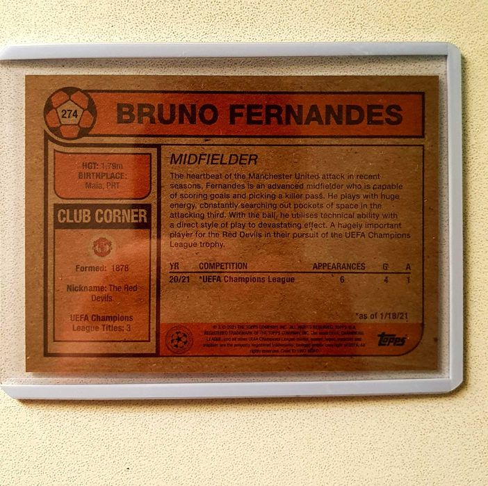 TOPPS UCL Living Set #274 Bruno Fernandes - Man United