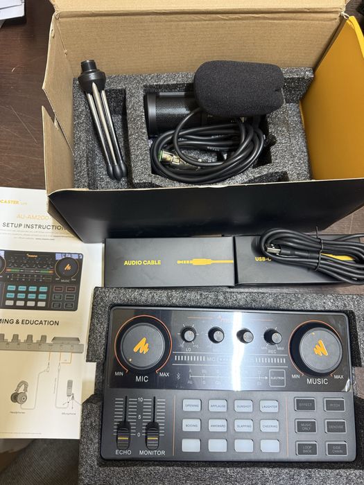 MaonoCaster Lite AU-AM200-S1 zestaw sprzętu do podcastu , mikser, mikr