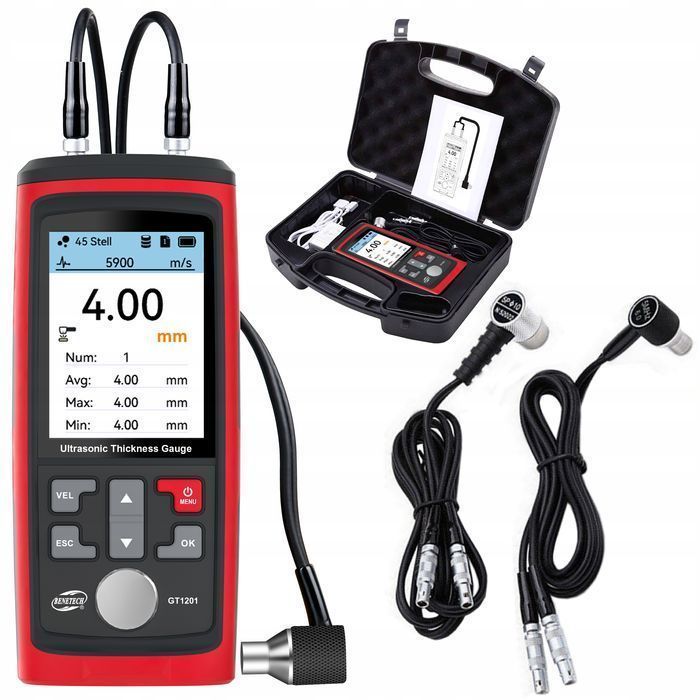 Precyzyjny Ultradźwiękowy Miernik Grubości Czytelny Ekran 2x 1-300mm