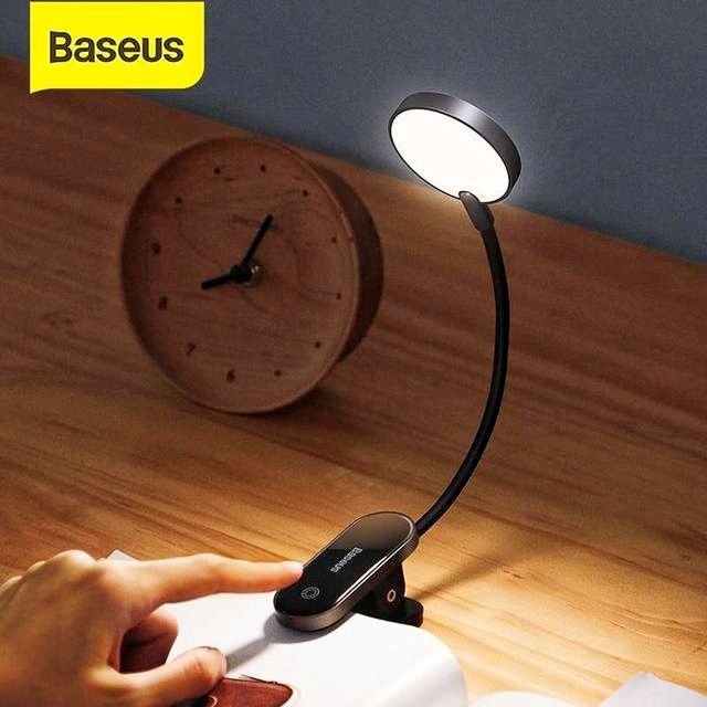 BaseusГнучкаЛампаПрищепкаСвітильникLEDminiClipДляЧитанняНоутбукаЗаряднаСвітодіоднаНаАкумуляторіMicroUSBДляСпальні/Кухні