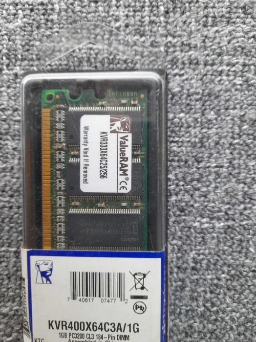 Memória RAM Kingston PC3200 (DDR-400) 1GB DIMM-(KVR400X64C3A/1G)64584648848897122