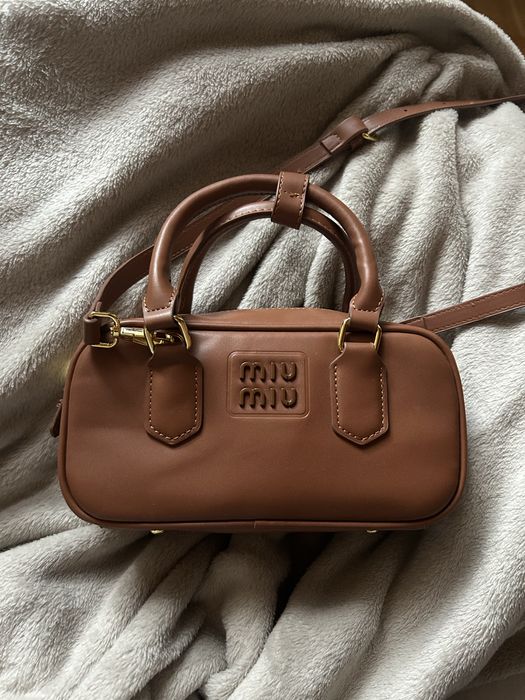 Torebka Miu Miu Bowling Mini-Bag Cognac Brown