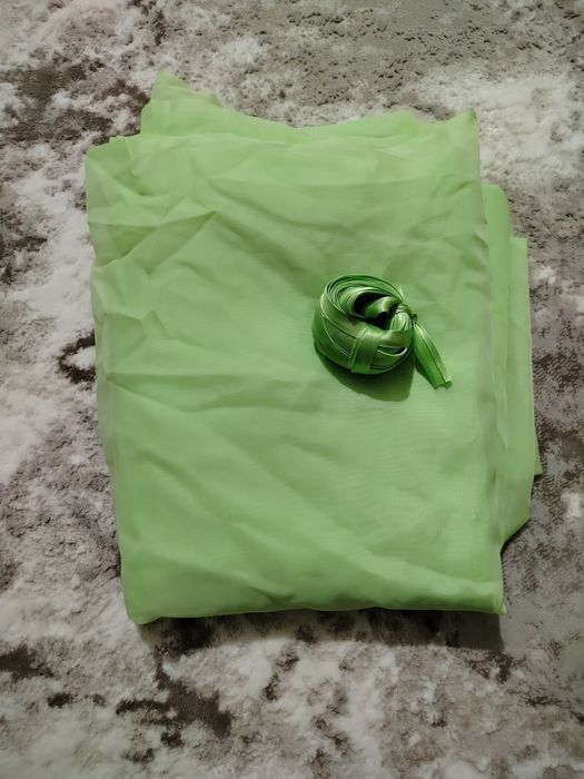 Тканина шифону салатного кольору