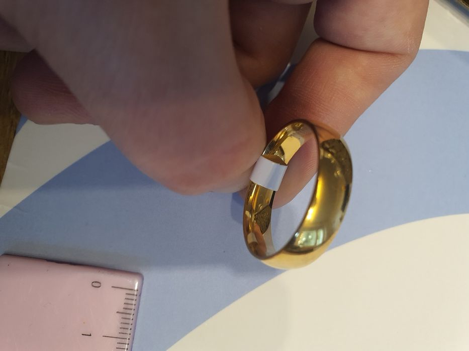 Złota Obrączka Męska 6mm Stal Tytanowa