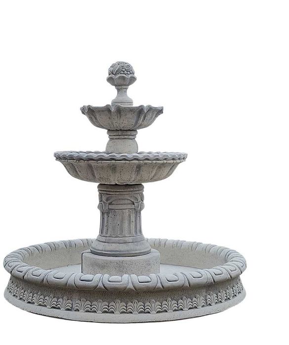 Fontanna ogrodowa Ebro Basen z dnem 140cm Biały beton konglomerat