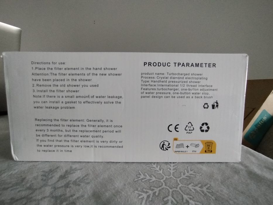Chuveiro Pressurizado com Filtro + Mangueira e Cartuchos – Novo
