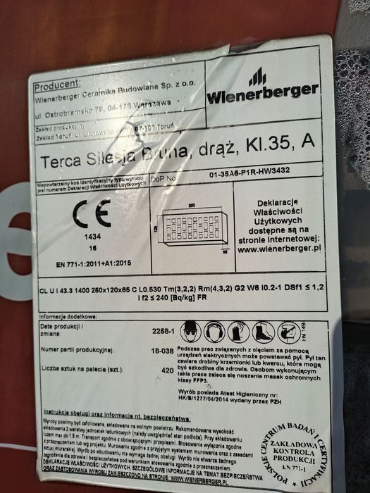 Cegła klinkierowa Wienerberger Terca Silesia Bruna drążona 250x125x65