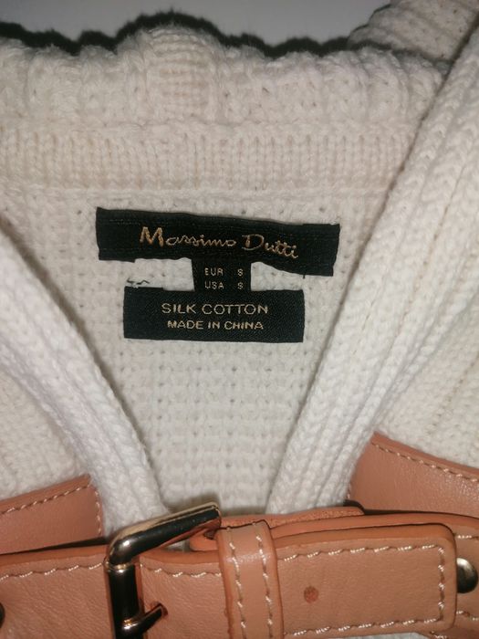 Casaco branco de seda algodão Massimo Dutti