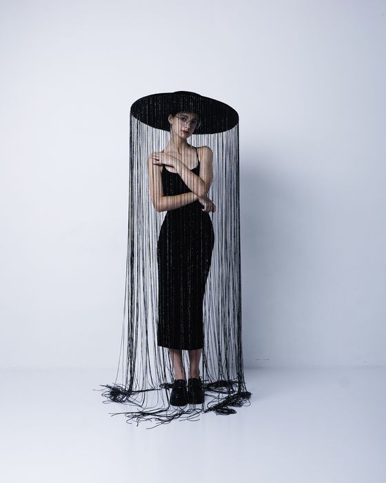 Оксамитовий капелюх з бахромою для фотосесій ручної роботи