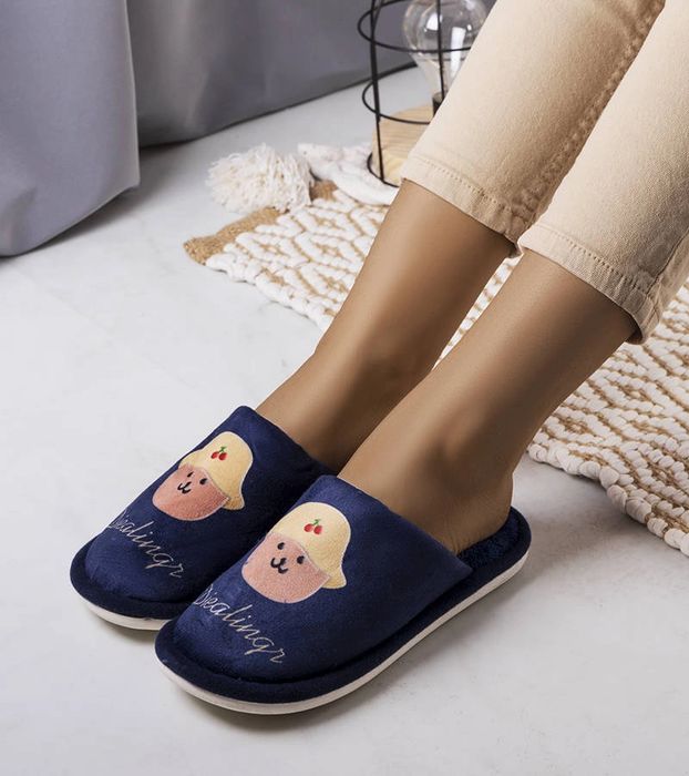 Granatowe miękkie kapcie Diealings