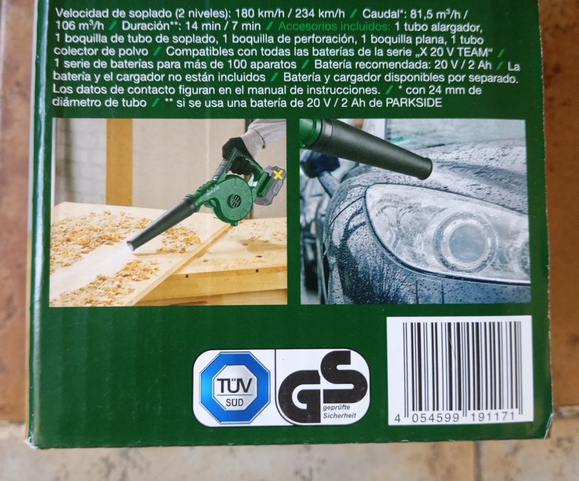 Soprador universal a bateria Parkside 20V