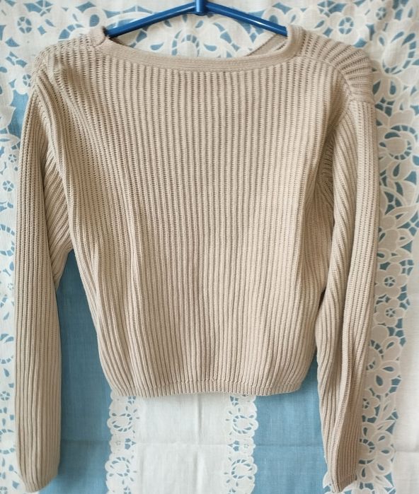 Prążkowany sweter beżowy Peek & Cloppenburg