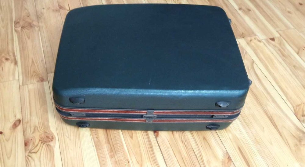 Чемодан большой Samsonite 74*53*28 см пластик с кожаной отделкой
